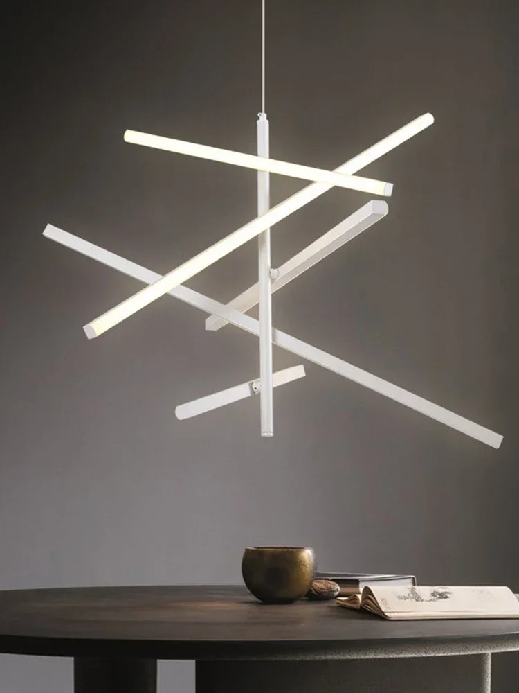 Modern Nordic Stripes LED Pendant Chandelier for Living, Dining, Bedroom & Loft