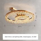 Modern Gold Metal Luxury K9 Crystals LED Dimmable Ceiling Lights by Afralia™