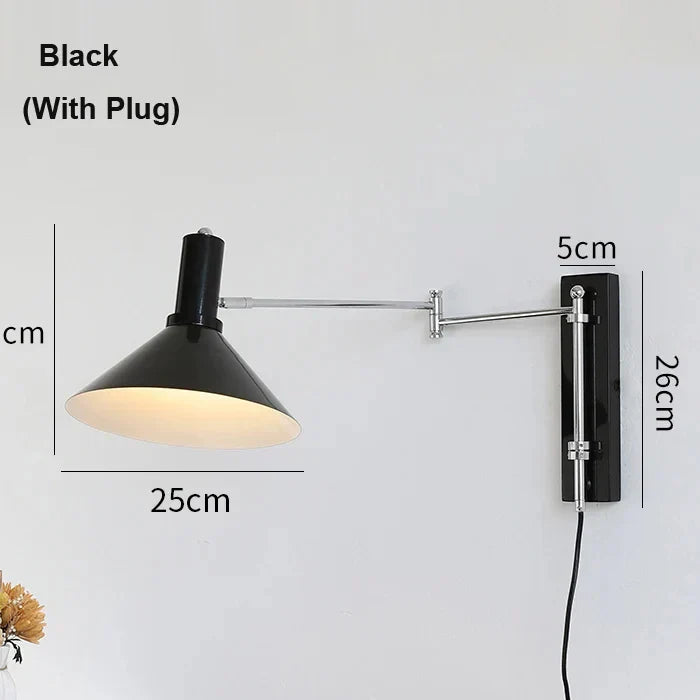 Retro Foldable LED Wall Light for Bedroom Reading