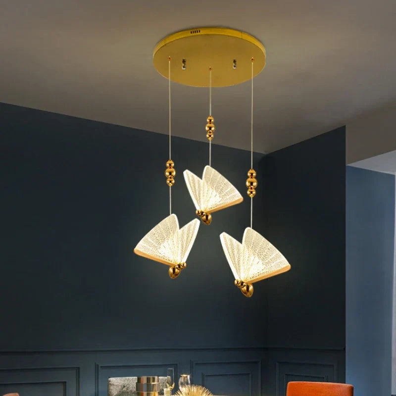 Butterfly LED Chandelier: Modern Hanging Light for Home, Bedroom, Coffee Store & More