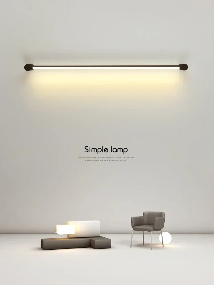 Black Bar Linear Wall Light for Living and Dining Room Lighting