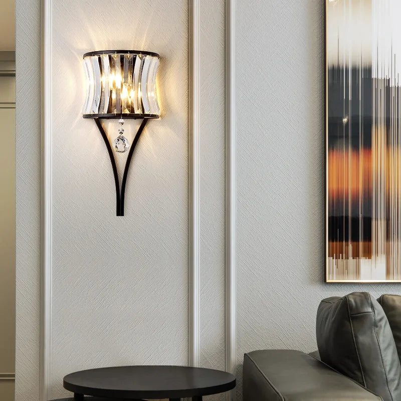 Teardrop Crystal Wall Lamp: Simplistic Luxury for Bedroom, Living Room, and Aisle