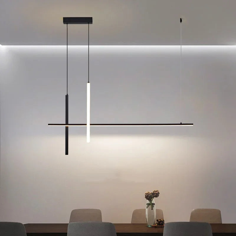 Dimmable LED Pendant Lights: Modern Minimalist Chandelier for Kitchen, Office, Dining Room