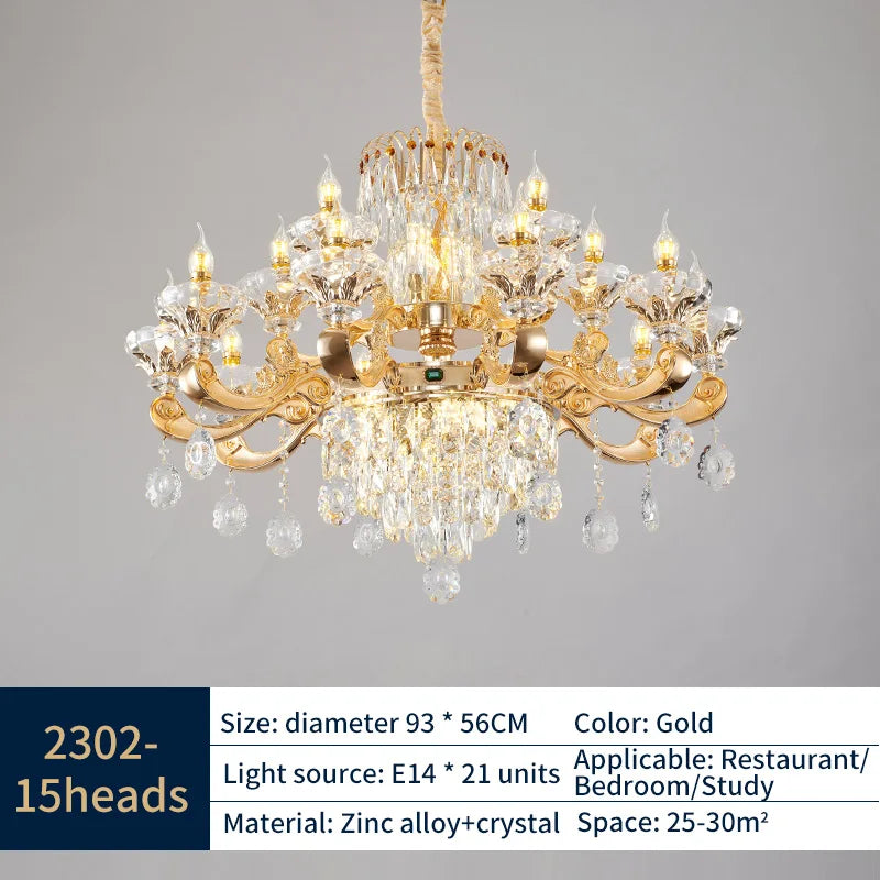 Crystal Chandelier: Elegant Lighting for Living Room, Dining Room, Bedroom, and Hotel