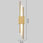 Art Deco Gold LED Wall Sconce with Marble Accent - Modern Bedroom & Living Room Lighting
