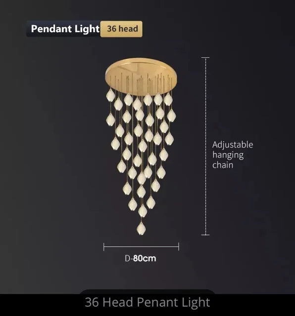 Ceramic Petal Hanging Chandelier - Elegant Décor for Hotel, Restaurant, and Home