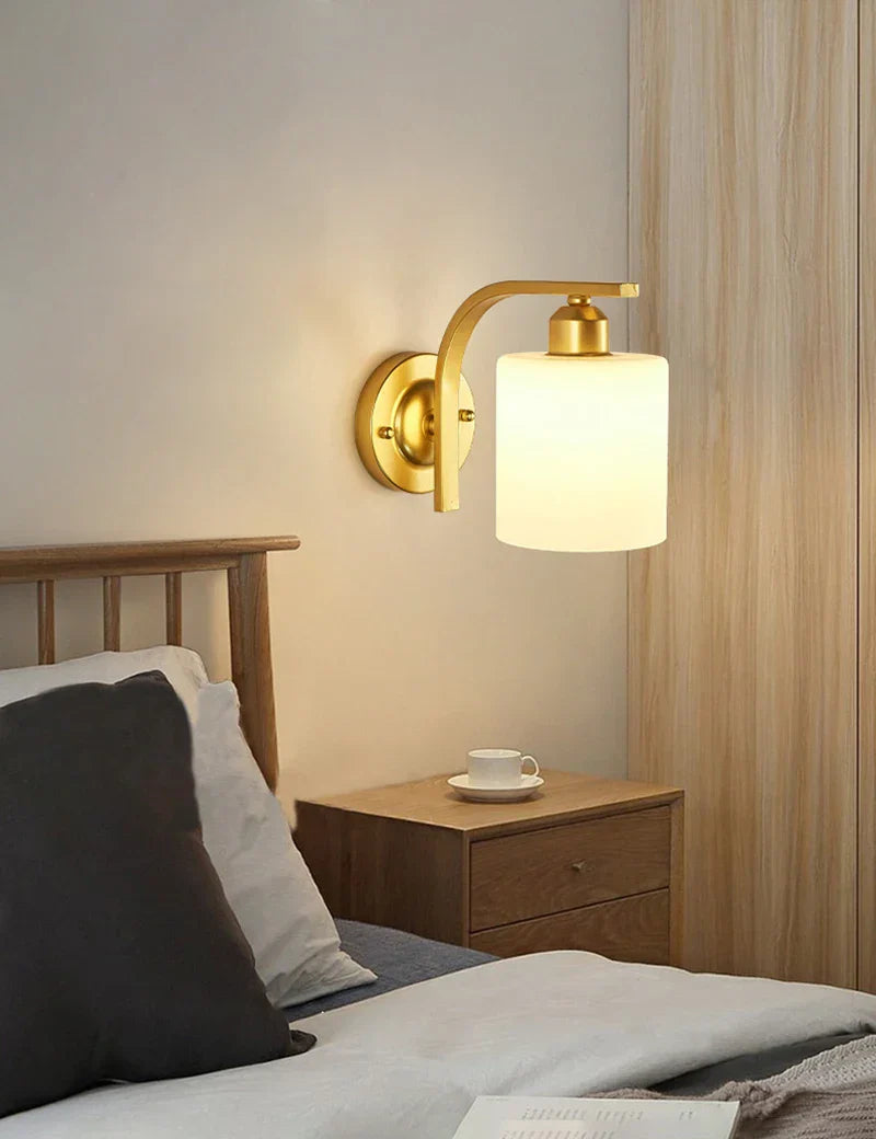 Iron Wall Lamp with Glass Ball, Elegant Sconce Light for Home Stairs and Reading