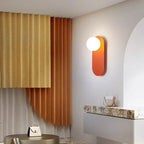 Glass Orange LED Wall Sconce for Bedroom Living Room Decor