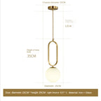 Golden Glass Ball Pendant Lights - Modern Luminaire for Bedroom, Kitchen & Decor