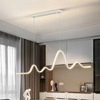 LED Aluminum Chandelier Modern Wave Line Kitchen Island Pendant Light