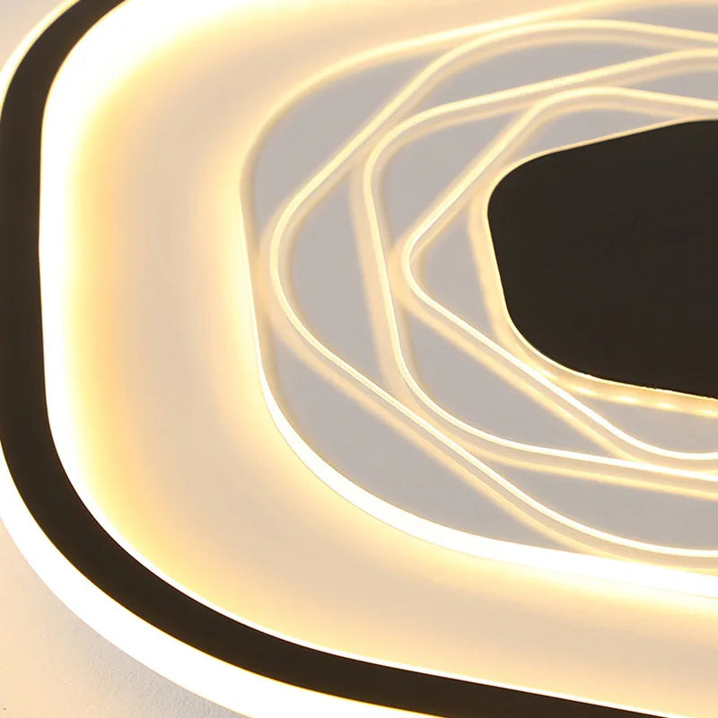 Modern Pentagonal LED Ceiling Chandelier Light for Living Room Bedroom Lighting