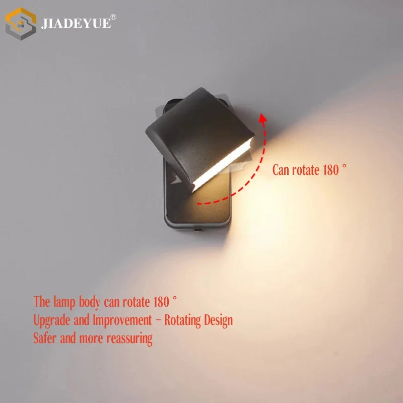 Rotatable LED Wall Lamp for Bedroom, Staircase, Balcony - Modern Minimalist Design