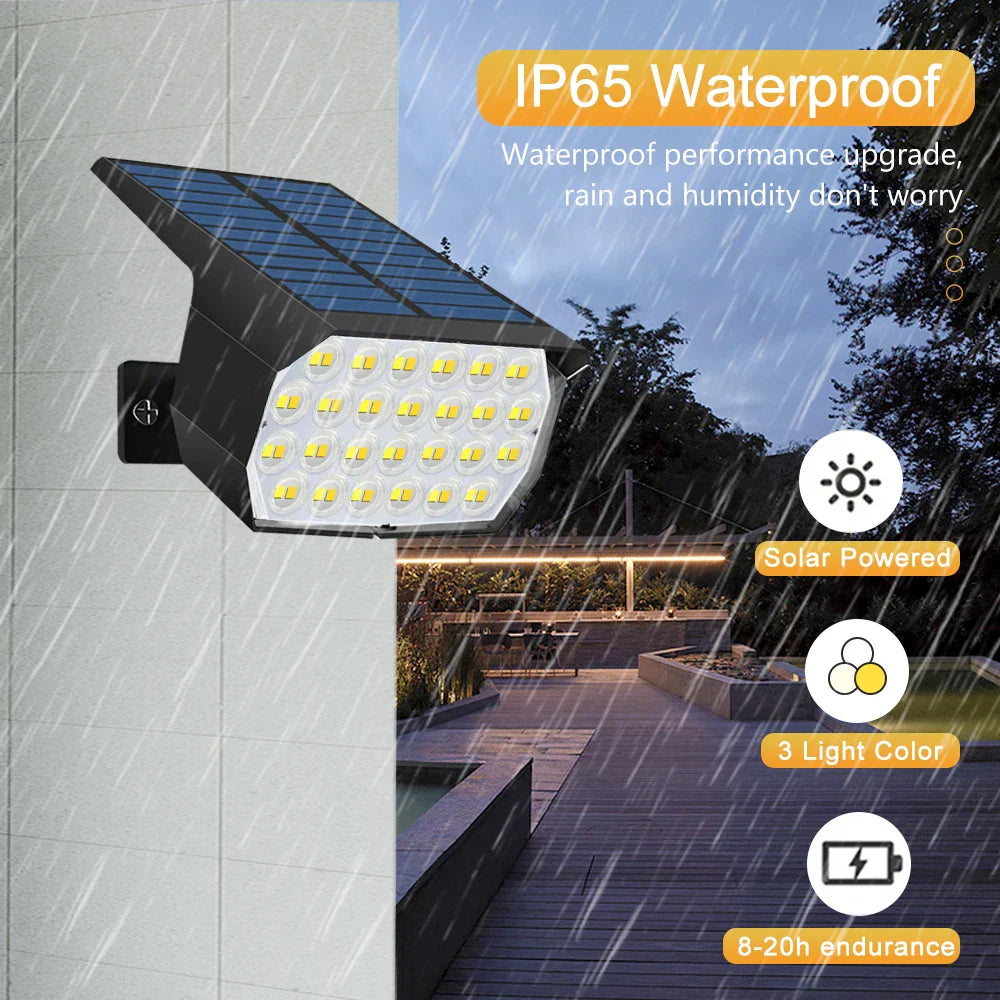 Solar Landscape Light: 50LED Outdoor Waterproof Garden Spotlight with 3 Color Modes