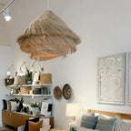 Wicker Pendant Lights Wabi Sabi Chandelier - Rattan Weaving Ceiling Lamp