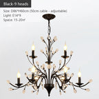 Crystal Chandelier: Modern LED Pendant Lamp for Living, Dining, Bedroom, Kitchen. Vintage American Style.
