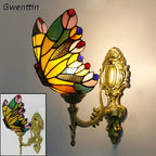 Butterfly Stained Glass Wall Sconces for Home Living Room Bedroom Lighting