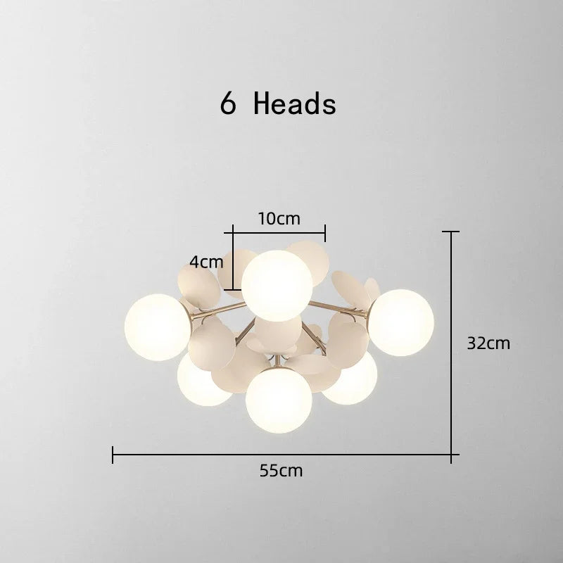Petals Ceiling Chandelier Light Fixture for Nordic Living Room & Bedroom