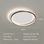 Modern Round LED Ceiling Lamp for Bedroom, Living Room, Study - Dimmable Circle Light Fixtures
