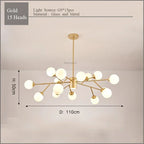 Gold Black LED Ceiling Chandelier for Living Room Bedroom Lighting Fixtures