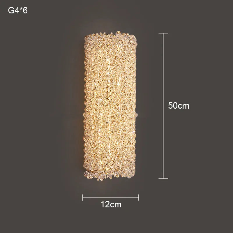 Crystal Wall Lamp: Modern Minimalist Master Bedroom Lighting