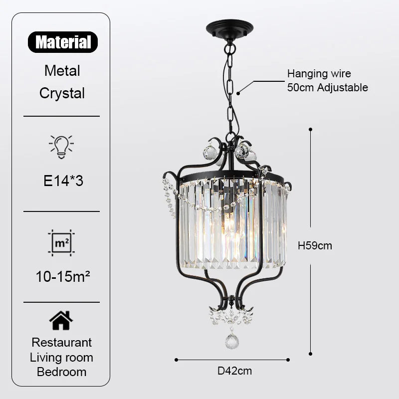 Modern LED Crystal Iron Art Chandelier for Luxury Living Spaces