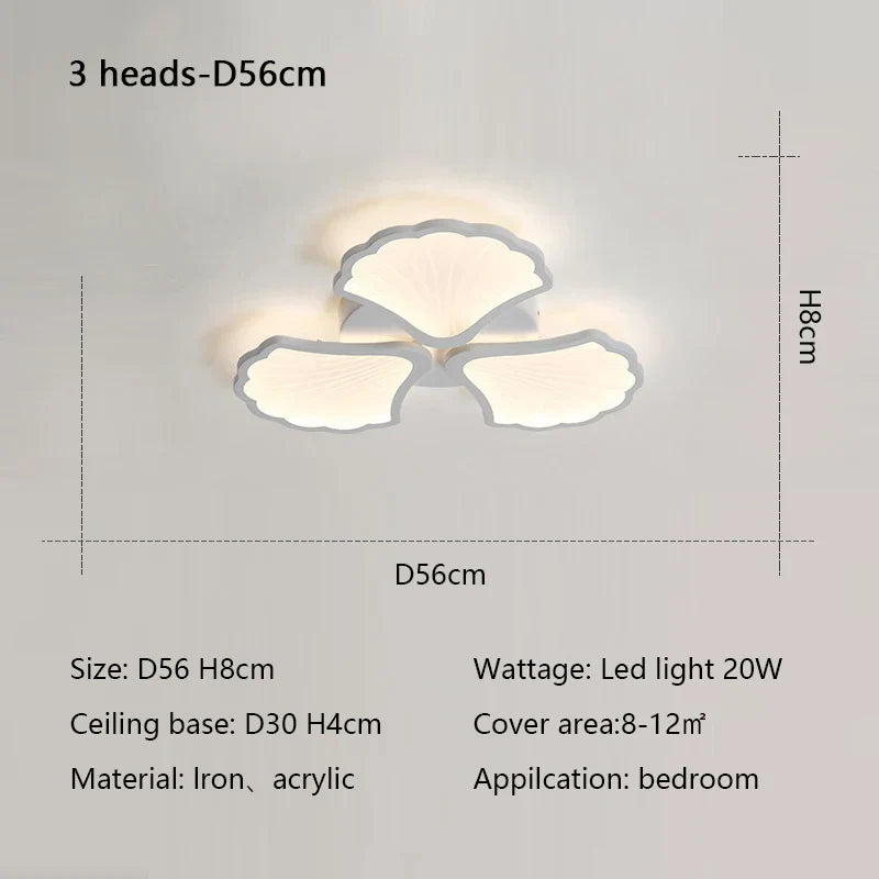 Ginkgo Biloba LED Ceiling Lamp Dimmable Minimalist Modern Indoor Light Fixtures