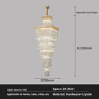 Crystal Luxe Living Room Chandelier - Modern & Elegant Hall Staircase Lighting