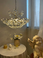 Crystal Flower Pendent Chandelier - Modern Design for Living Room, Restaurant, and Bedroom