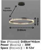 Black Acrylic LED Pendant Light for Modern Home Decor