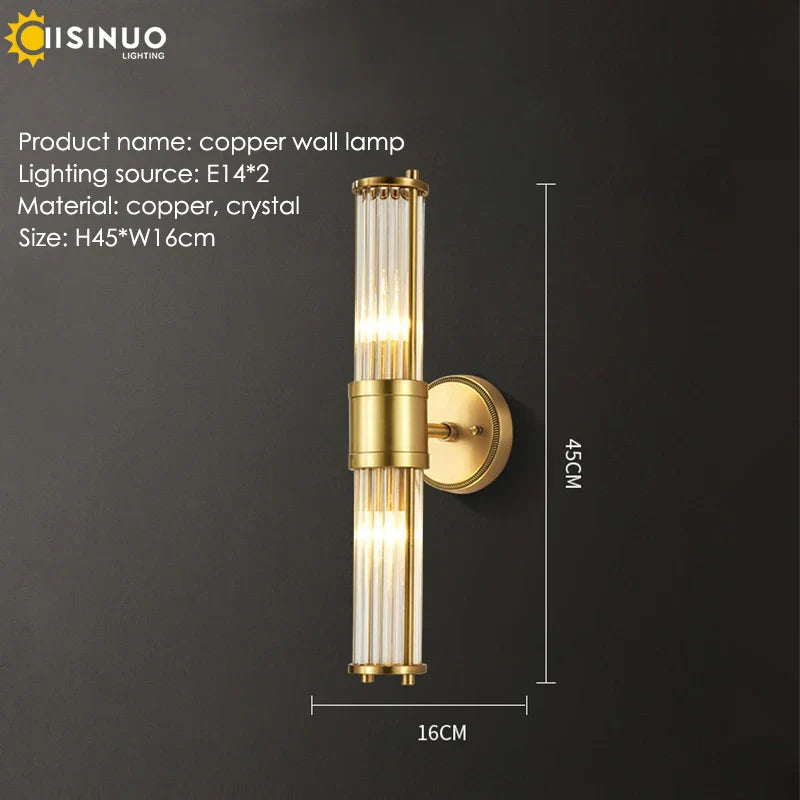 Copper Indoor Wall Sconce Light for Bedroom Living Room Hallway