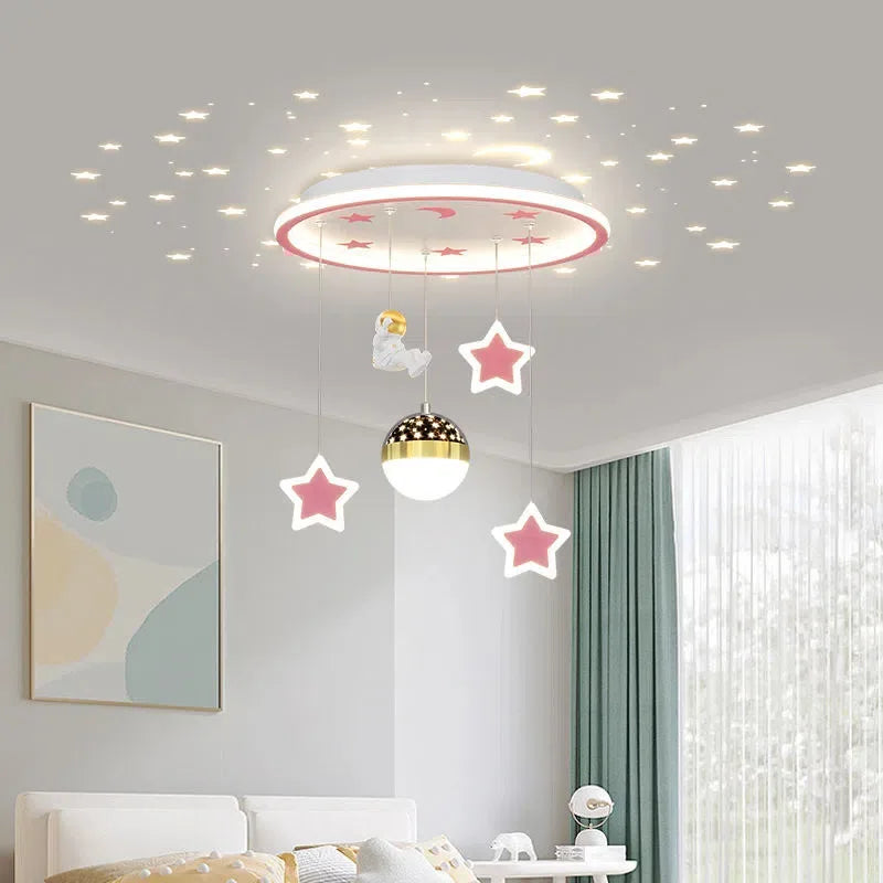 LED Star Chandelier: Kids Room Lighting Fixture for Bedroom & Study Room