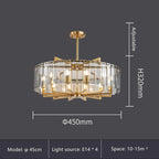 Luxury Water Ripple Glass Chandelier - LED Lighting Fixture for Home Decor
