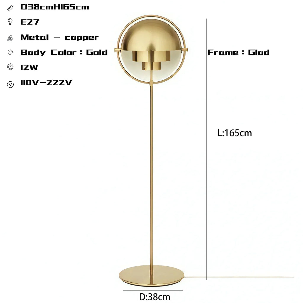 Black Gold Metal Floor Lamp for Modern Living Room and Bedroom Décor