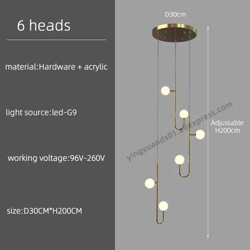 Modern Revolving LED Ceiling Chandelier | Creative Hanging Pendant | Stylish Ceiling Lighting