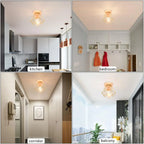 Vintage Industrial Wood Ceiling Lights Retro Loft Plafonniers for Home Decor