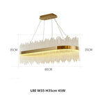 Modern Luxury Glass LED Chandelier Dining Room Dimmable Pendant Lamp