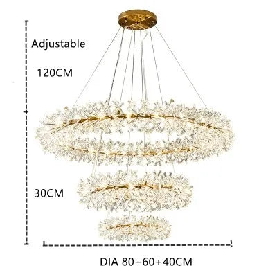 Crystal Flower Chandelier: Nordic Luxury Lighting for Home Decor & Restaurant