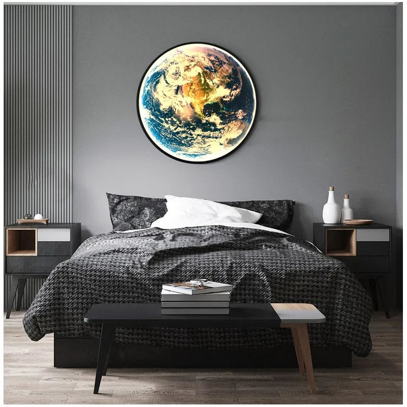 LED Luxury Earth Wall Lamp for Living Room Bedroom Decoration