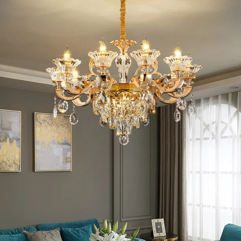 Crystal Chandelier Pendant for Villa Duplex, Hotel Lobby, European Décor