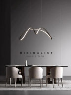 Modern Copper LED Chandelier for Dining Room and Bedroom Lighting