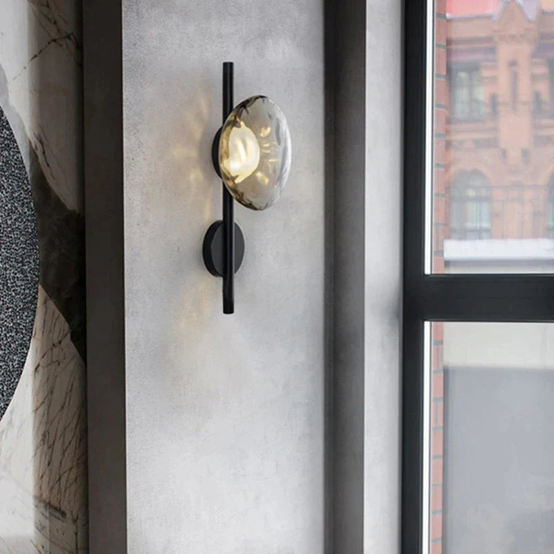 Nordic Glass Wall Lamp Modern Metal Light for Bedroom Parlor Restaurant Hallway