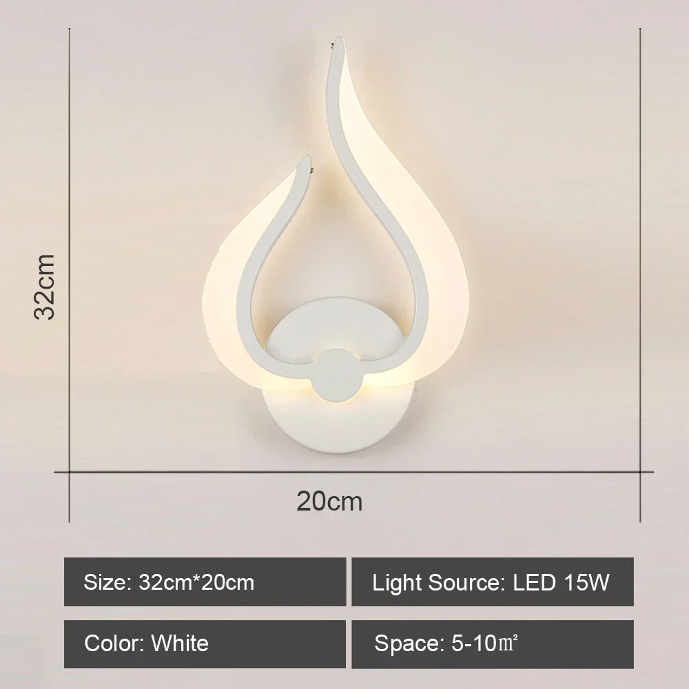 LED Wall Sconce Light Acrylic Lamp for Bedroom Corridor Chandelier Style