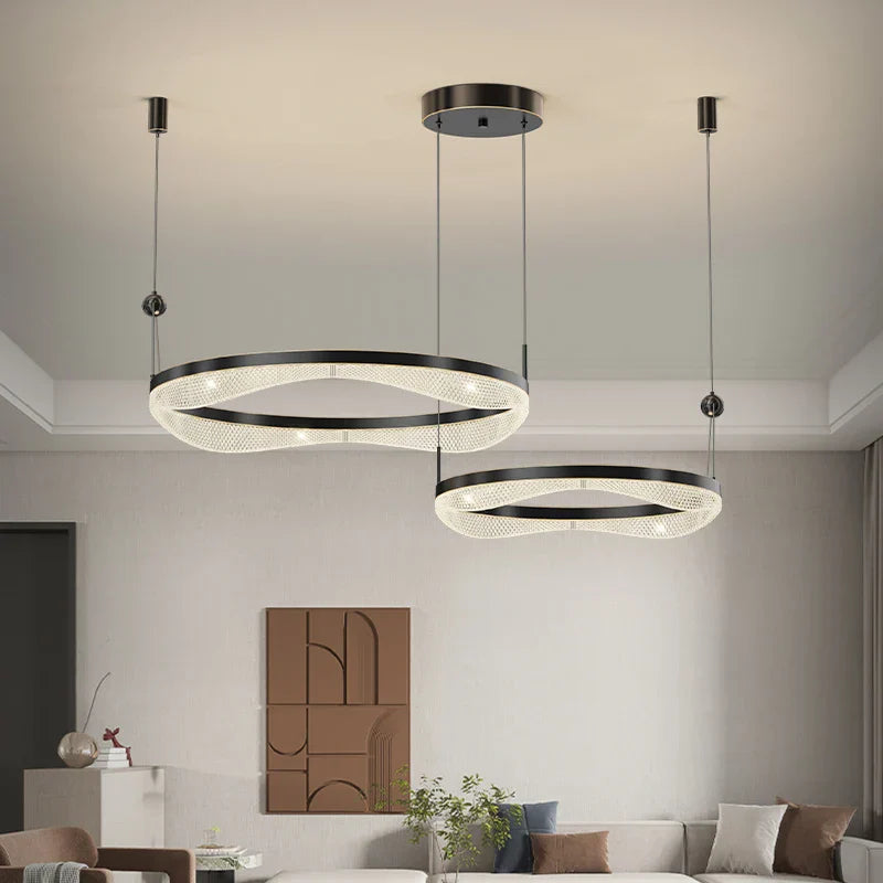 LED Ring Pendant Chandelier for Living Room Bedroom and Dining Room