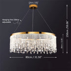 Crystal Chandelier Pendant Light LED Fixture for Living Dining Room Glamorous Home Decor