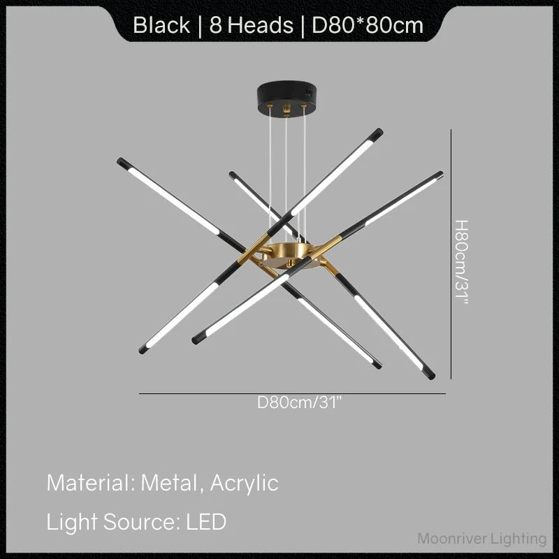 Modern Line Chandelier for Home Decor and Lighting