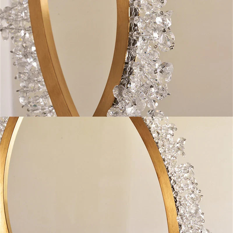 Round Circle LED Crystal Chandelier for Dining Table and Exhibition Hall