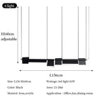 Rotatable LED Chandelier: Modern Office Showroom Art Lighting for Dining Room & Bar