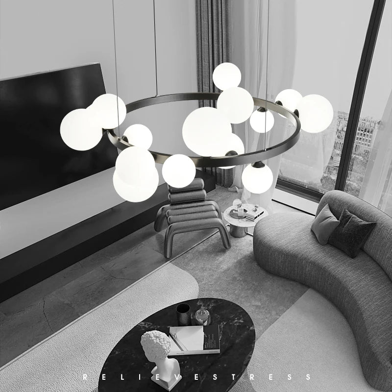 Glass Magic Bean Chandelier - Minimalist Luxury Nordic Modern Lamp