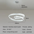 Modern Luxury LED Crystal Pendant Chandelier for Living and Dining Room
