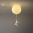 Bear LED Ceiling Chandelier: Cute PVC Ball Lampshade for Children's Room Decor